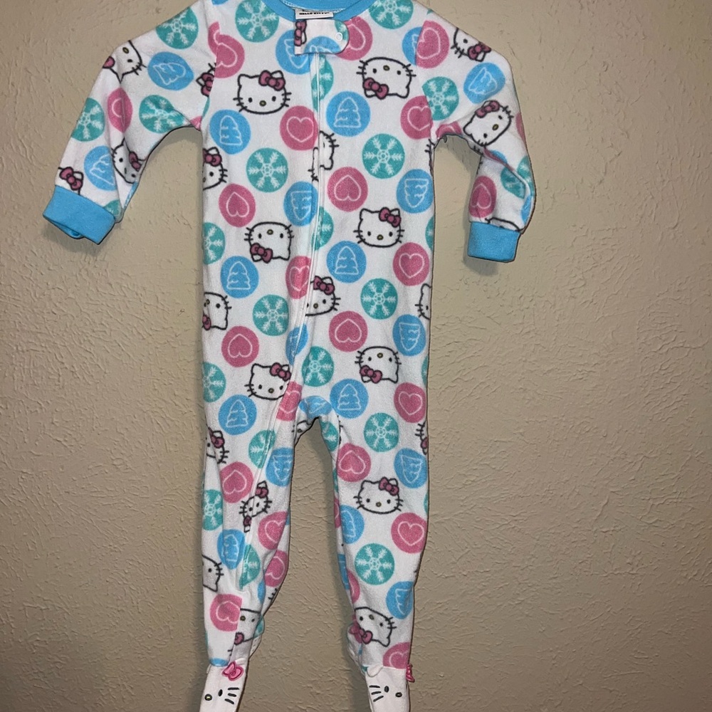 NEW! - Hello Kitty Kids One Piece Pajama - Blue and Pink